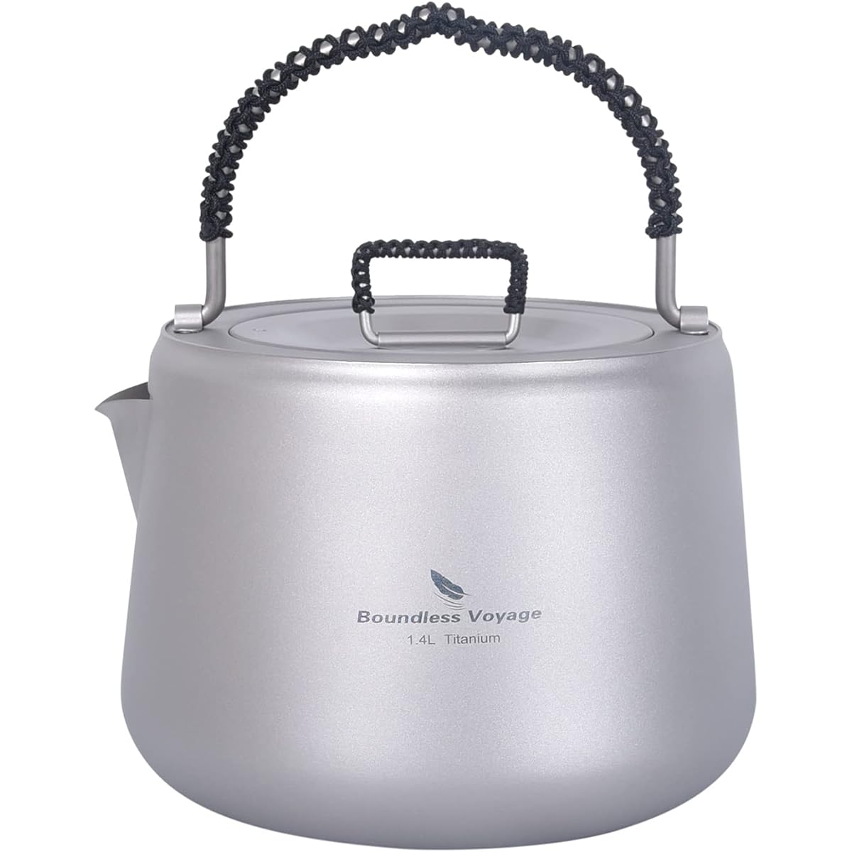 Boundless Voyage 1.4L Titanium Kettle Coffee/Teapot Open Fire Compatible Outdoor Camping Kettle Ti3096D