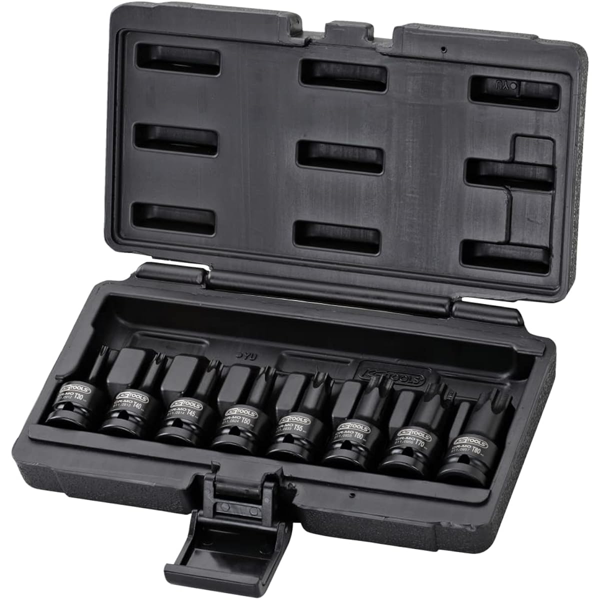 KS TOOLS TX Set 1/2" Impact Bit Socket 8 pcs T30-T80 1/2" Impact bit socket set TX 8 pcs T30-T80 515.1107