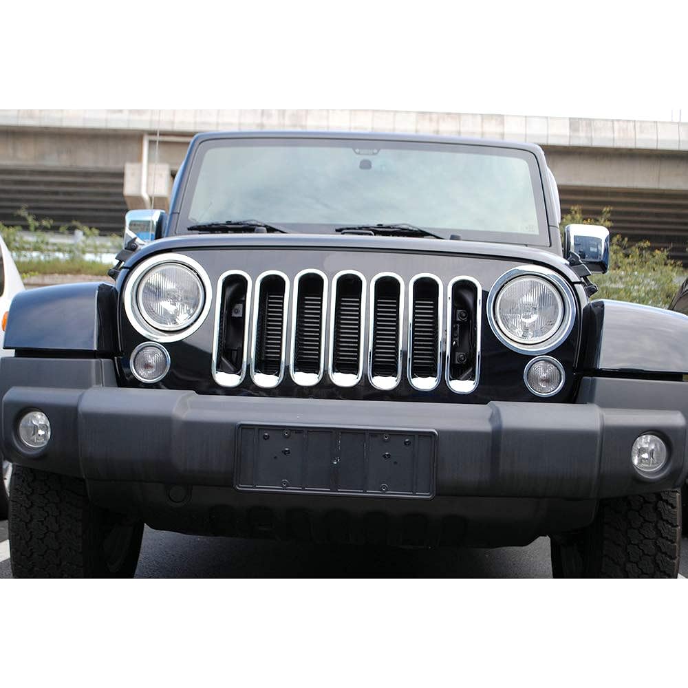 RT-TCZ Wrangler JK Headlight Cabat Rim Bezel Jeep Wrangler JK JK JKU Unlimited 2007-2017 Chromium exterior accessories