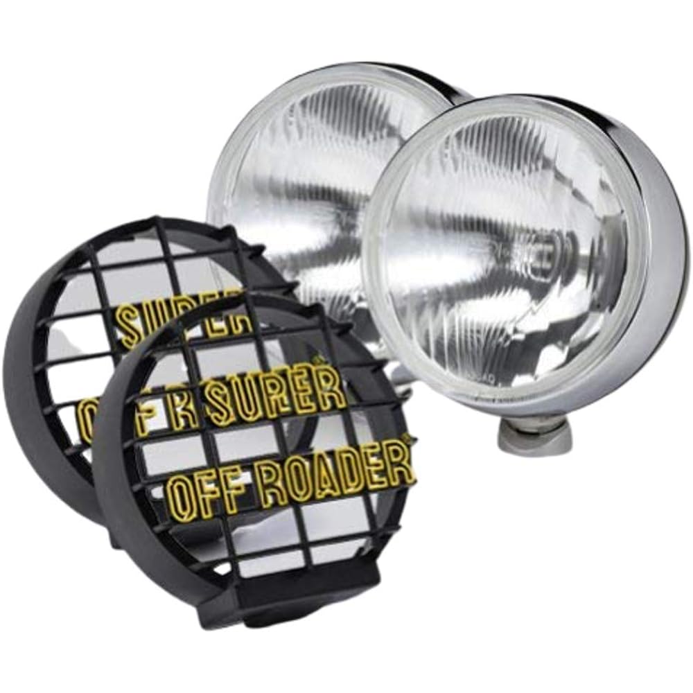 IPF Fog Lamp Halogen H3 Round 200mm Diameter 3200K Genuine Color 24V Set of 2 Driving Light Distribution Clear Lens Black Body Off-road S-9024