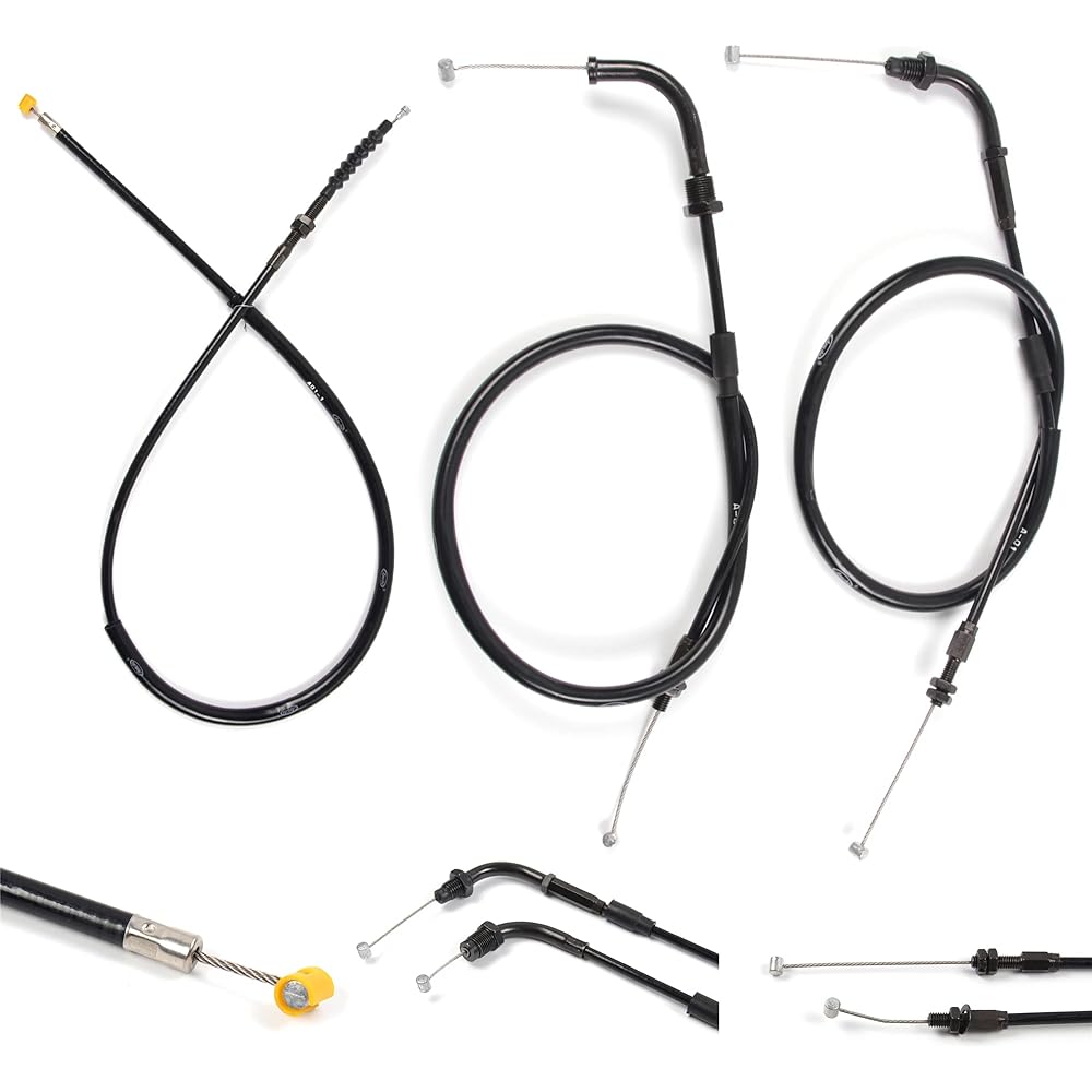 Arashi Throttle Cable and Clutch Cable Fits Honda CBR600RR 2003-2006 Motorcycle Replacement Accessories Black
