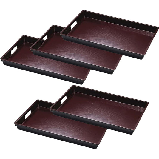 [Commercial Use Set] Fukui Craft Tabletop Tray/Bon, Non-slip Processed, Made in Japan, ABS Wood Grain Wakidori Bon, Shintame Shaku 9 (5 Pieces)