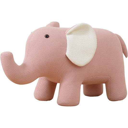 Animal Stool Elephant Load Capacity 80kg Cotton Knit Pink Spoon Me