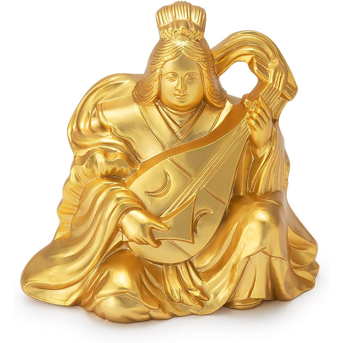 Buddhist Altar Shop Takita Shoten Buddha Statue Good Luck, Good Luck, Seven Lucky Gods, Benzaiten (Height 6.2cm x Width 6.5cm) [Made by Hideun Makita] ◆Prosperity in business, good health, good fortune, fortune, warding off evil [Certificate issued by Ta