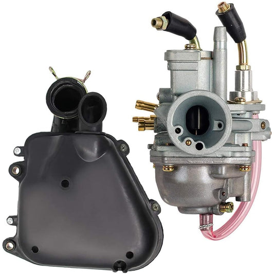 Carburetor + Air Filter Box Assembly Housing Kit For Polaris Predator 90 Manual Choke 90cc Carb Sportsman 90 Yamaha JOG 90 100 90cc 100cc 4DM Scramble