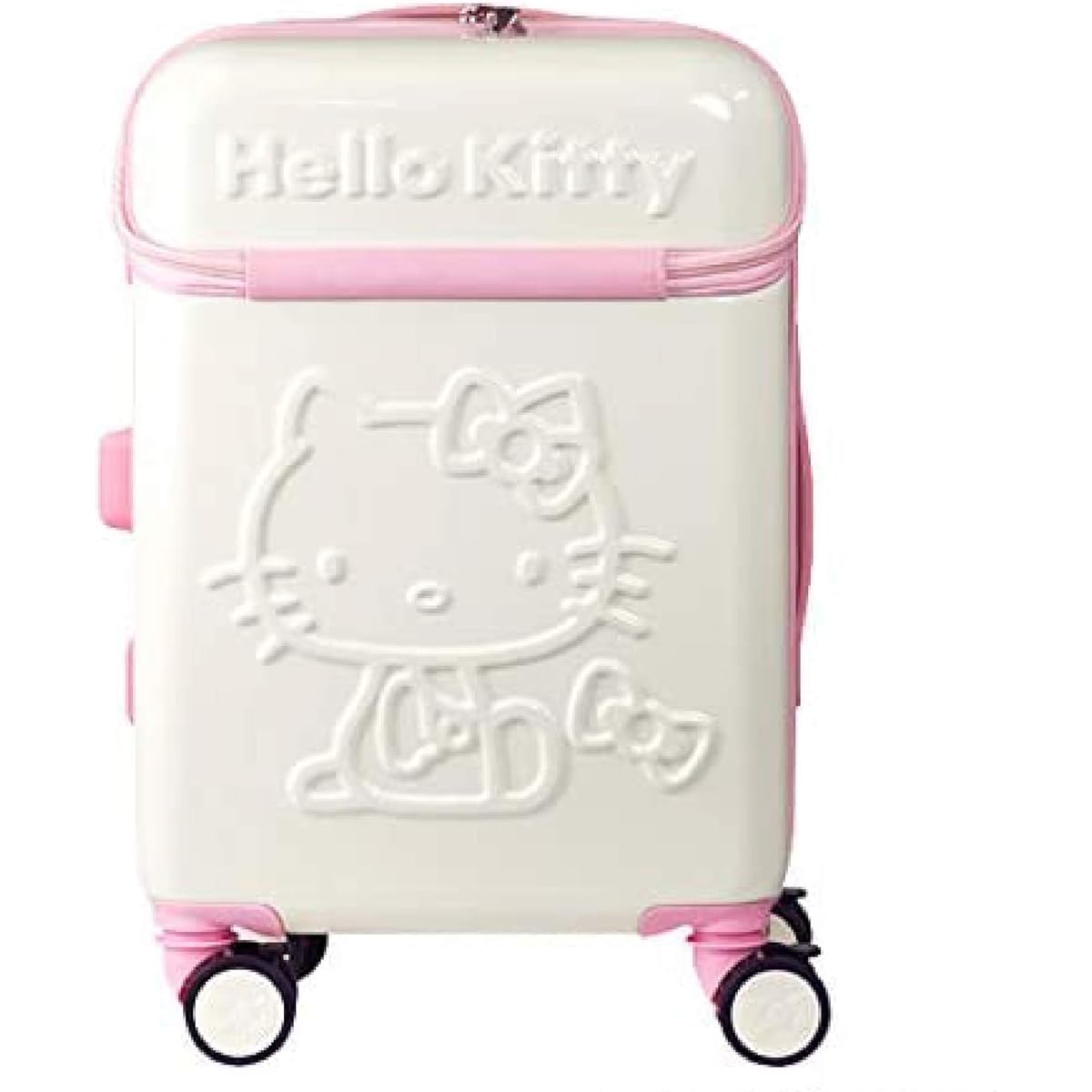 Hello Kitty 20 inch suitcase pink with front pocket HK-SUC-02-KWH