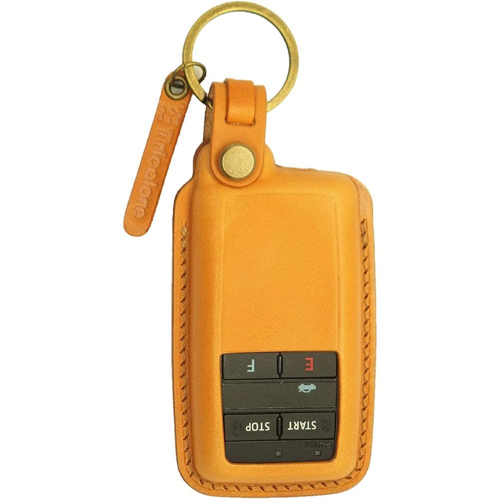 Tricolore Exchange [TOYOTA Genuine Engine Starter] (Extensible Antenna) Fully Hand-stitched Genuine Leather Smart Key Case Camel 1SC6T0105-C Brown