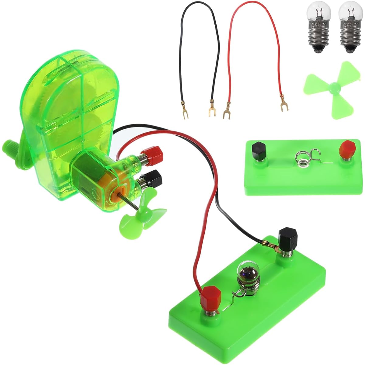 PATIKIL DIY Generator Motor Set, 4 Sets Mini Hand Generator Motor Kit with Bulb Lamp Holder for Hand Crank Generator LED Bulb Windmill