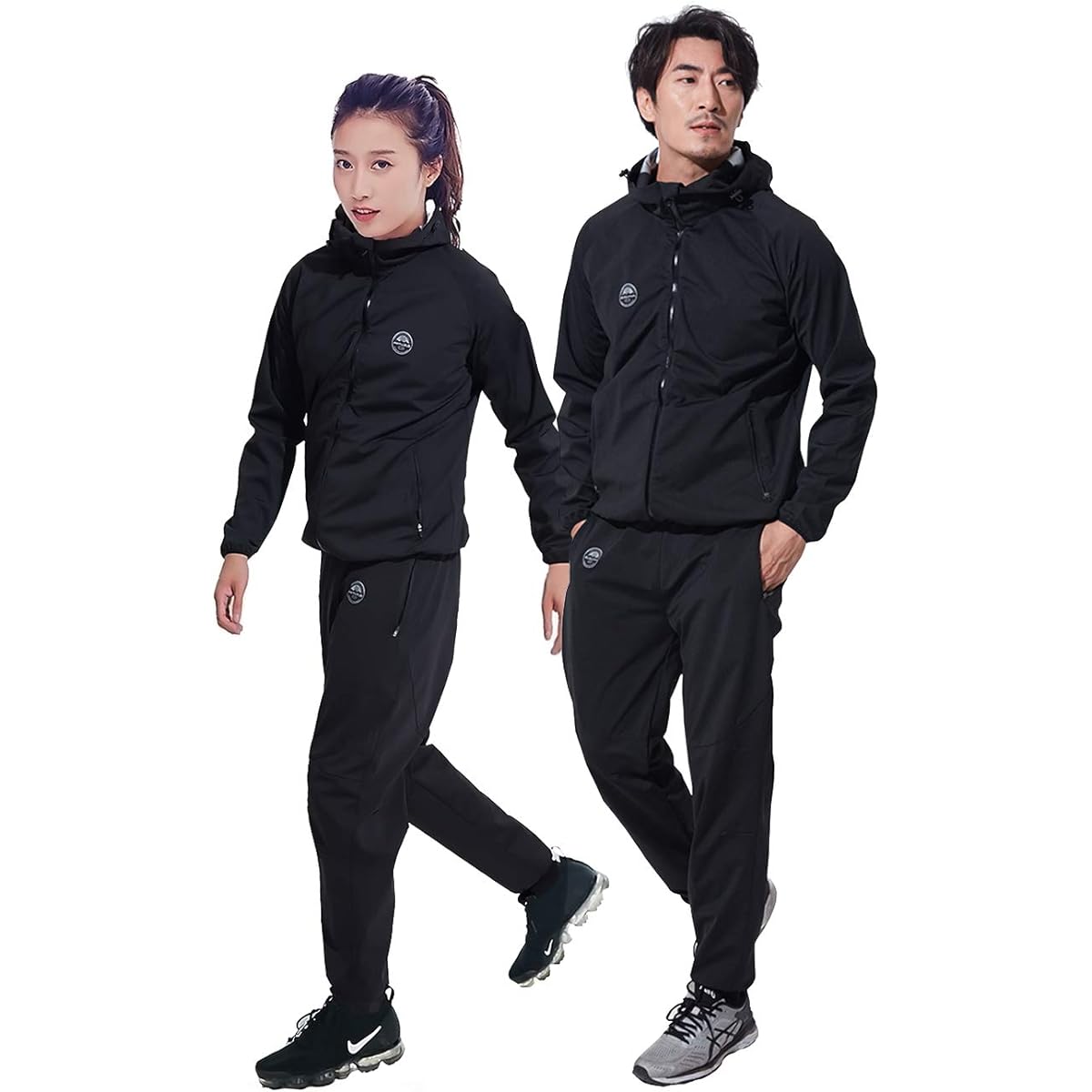 [ARMOTO] Sauna Suit, Women's, Diet, Training Wear, Sweating, Exercise Wear, Stylish, Stretch, Diet Wear, Washable, Hooded, Top and Bottom Set