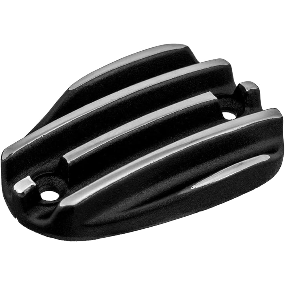 Motone Master Cylinder Cap Bonneville T100 T120 Bobber Speedmaster Aluminum Die Cast Rib Black/Polish MMU076