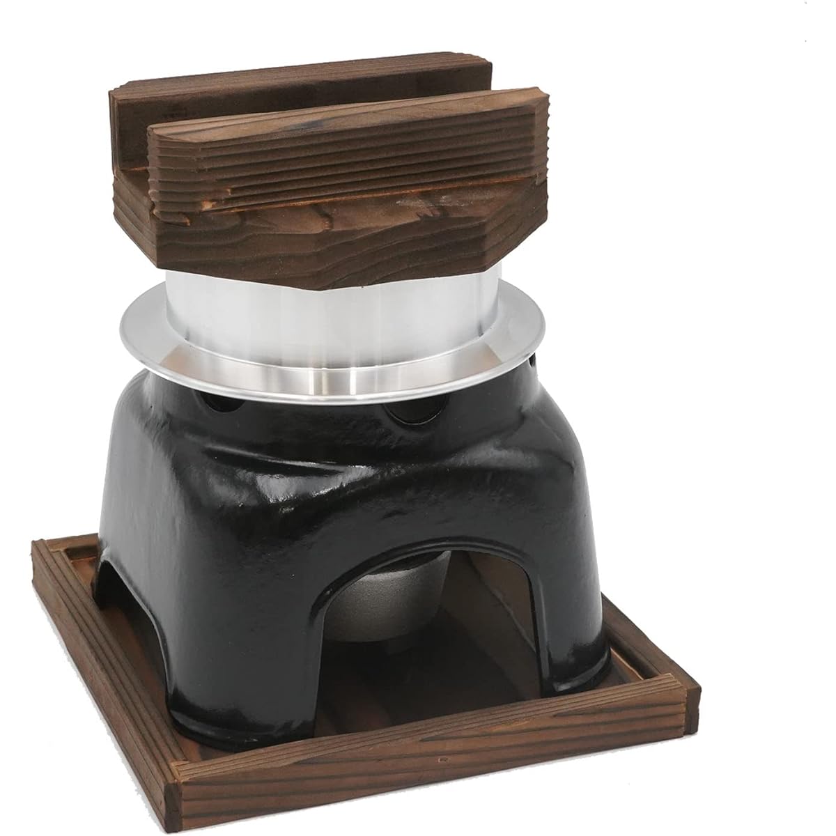 Tonami Shoten Mini Rice Pot, Rice Cooker, Kamado Set, Made in Japan, Black, Outdoor, Camping, Open Fire OK, Repaintable