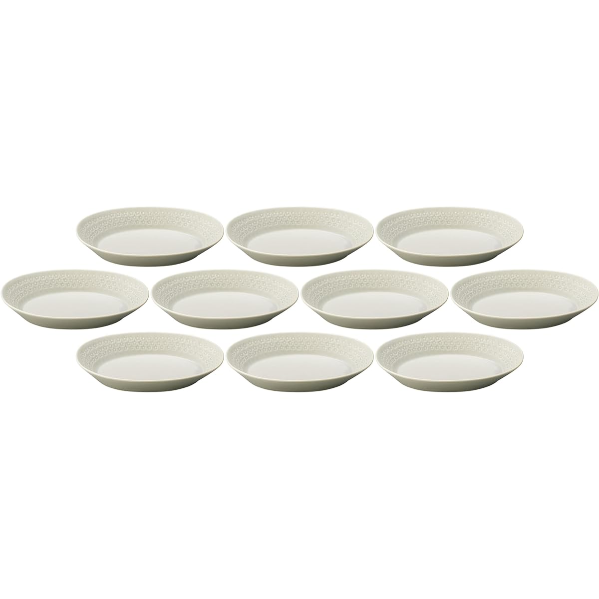 Set of 10 Flower stamps (gray) Oval pot [26.5×17×4.7cm] | Large pot