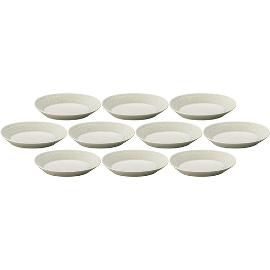Set of 10 Flower stamps (gray) Oval pot [26.5×17×4.7cm] | Large pot