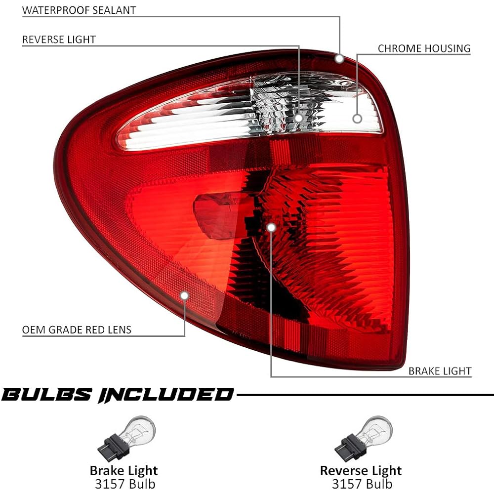 Tail Light 04-07 Dodge Caravan 04-07 Chrysler Town & Country Pair driver and passenger seat tail lamp set 68241335AA 68241334AA Replacement