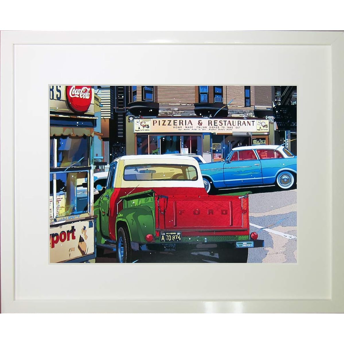 Hideto Suzuki◆[Ford Downtown]◆Art print◆Framed 53x43cm◆