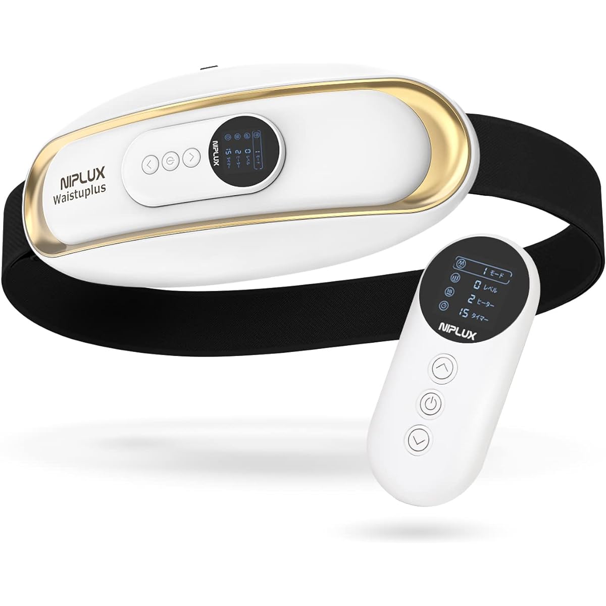 NIPLUX WAISTUPLUS Waist EMS Heating Waist Belt Refresh Nissou Plus Co., Ltd. NIPLUX 6 Modes 3 Stage Heater 16 Levels Cordless Home Stretcher Cold Protection Father Mother Birthday Respect for the Aged Day Present Women Men (No AC Adapter)