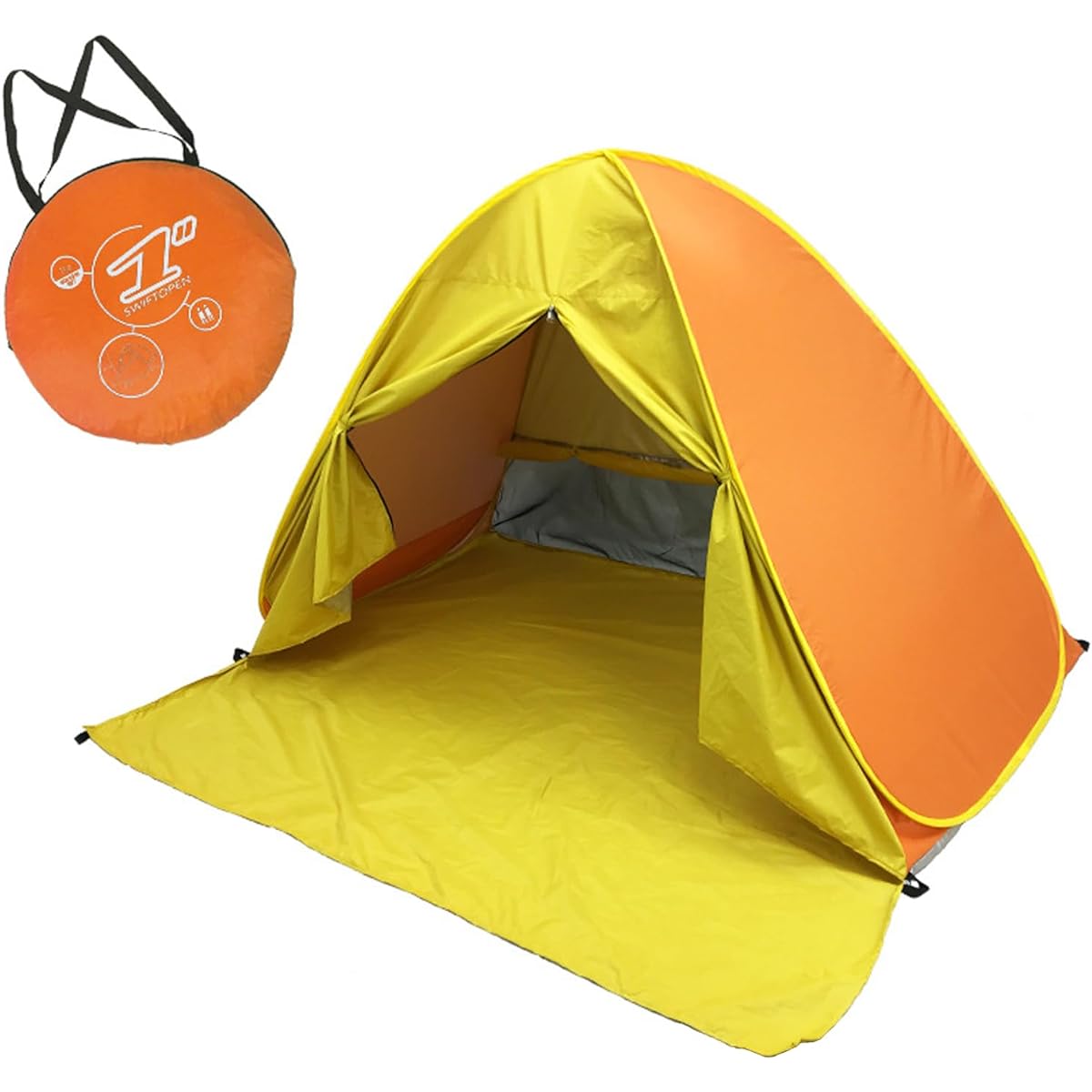 Pop-up tent, one-touch tent, sunshade tent, for 2-3 people, UPF50+, ultra-lightweight, breathable, beach, boolean, outdoor, waterproof, lightweight, 5 seconds installation, 99% UV protection, outdoor equipment, camping, sea, beach, pool, cherry blossom v