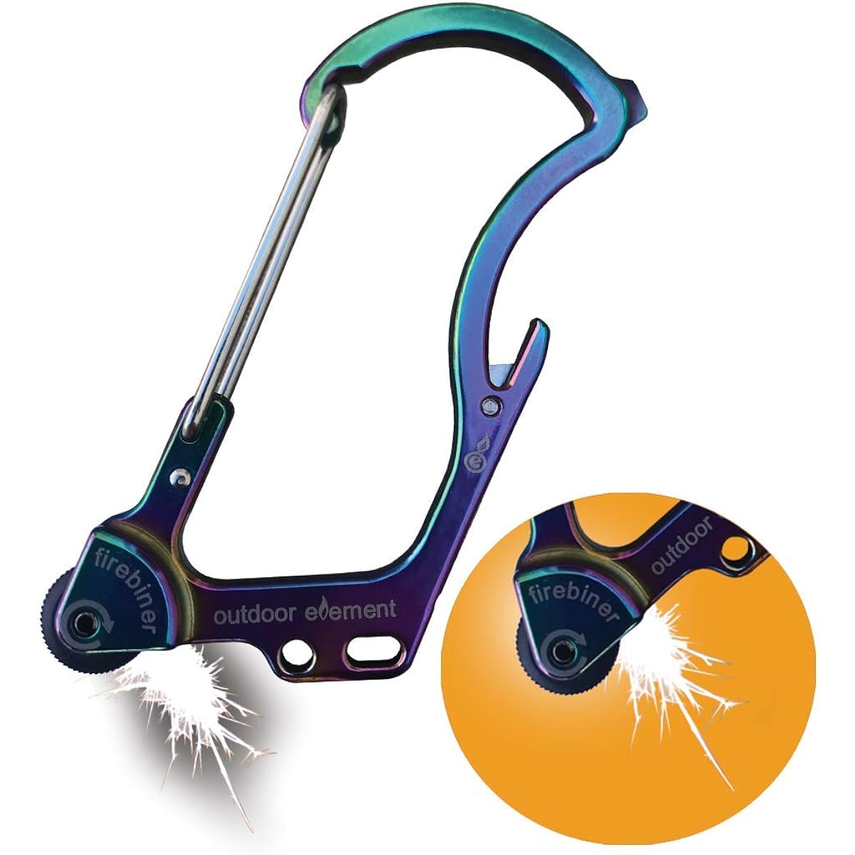 OUTDOOR ELEMENT Outdoor Element Multi-Tool Carabiner Fire Biner Aurora [Japanese Genuine Product] 61104