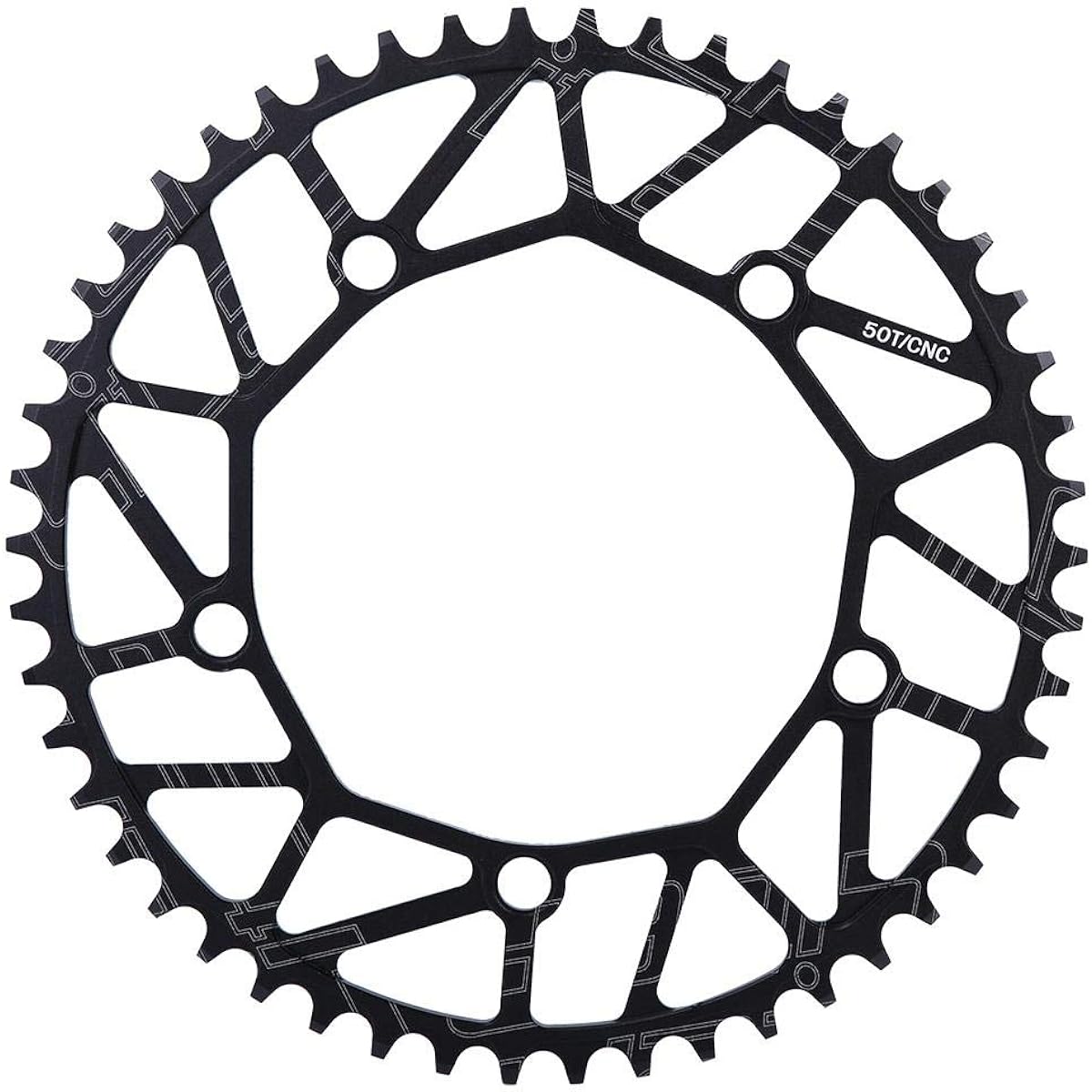 Bicycle Chainring Outdoor Positive Negative Teeth 130BCD Crank Single Disc Bike Single Speed Chainring 50.52.54 56 58T High Axial Strength Strong Compatibility Lightweight