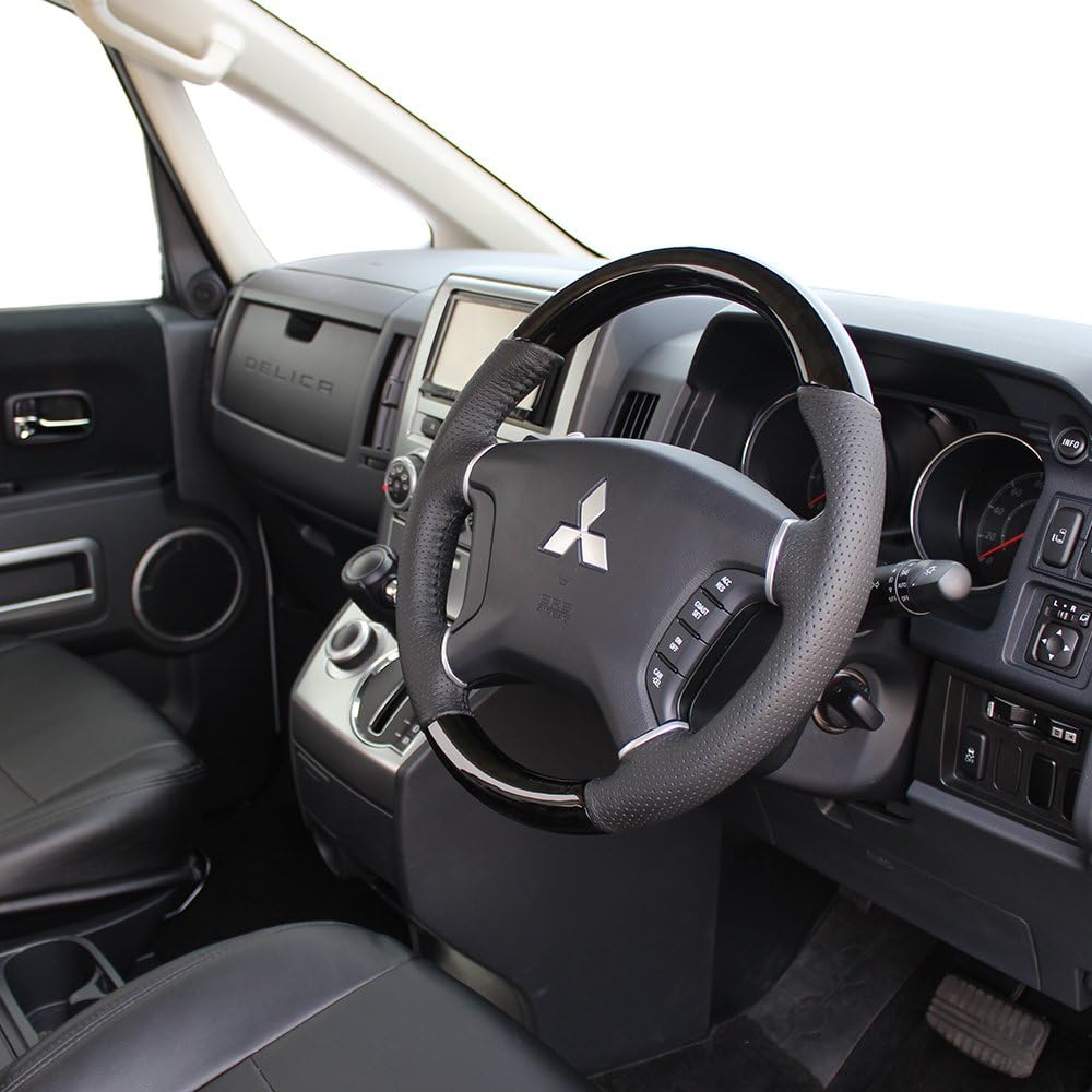REAL Steering [Delica D:5 (CV#W)] Black Wood D5-BKW-BK
