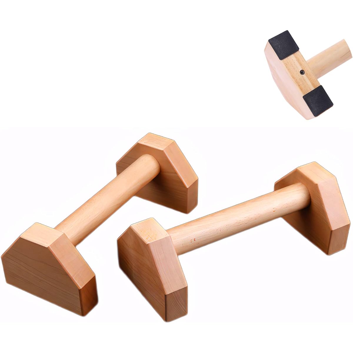 Charmoon Wooden Push Up Bar, 30cm, 2 Pieces, Load Capacity: 500kg, Push Ups, Handstands, Muscle Training, Large, Thick, Parallel, Stable, Non-Slip, Sturdy