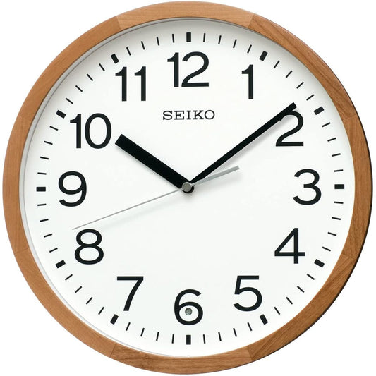 Seiko Clock Wall Clock Radio Analog Wood Frame Natural Color Wood Diameter 30 x 4.7cm KX249B