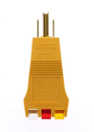 IDEAL Industries Inc. 61-051 E-Z CHECK PLUS GFCI Circuit Tester high durable yellow