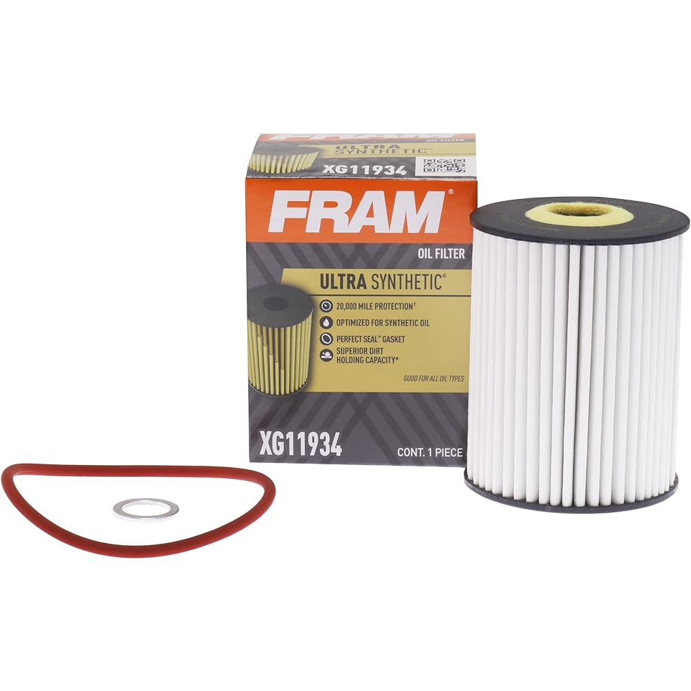FRAM Ultra Synetics replacement oil filter synthetic oil change up to 20k miles XG11934 with SureGrip (1 pack)