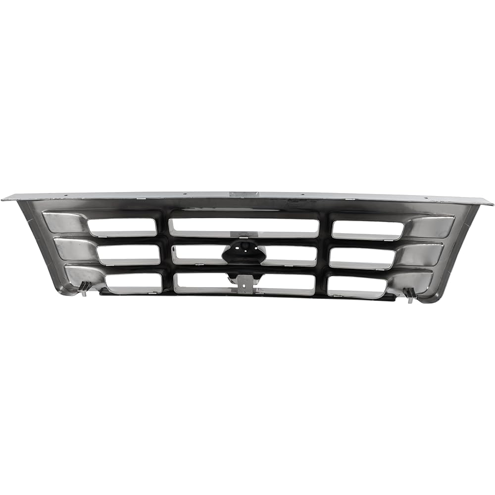 Evan Fisher EVA17772011239 GRILLE Ford F Series 92 - 97 Plastic Chrome Shell W /Gray Insert Replaces PartsLink # FO1200173
