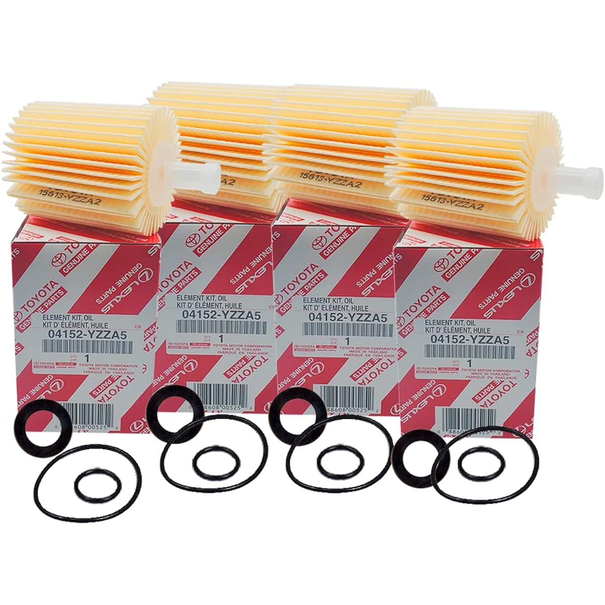 Genuine OEM Toyota Oil Filter 04152-YZZA5 (4 packs) DIINGO Plug with plug with plug 90430-12031 (4 packs) Lexast Toyota 4RUNNER FJ Cruiser Tandra GS300 GS360 IS300 IS300 IS300 IS350 LS460 RC 300 RC RC 300 RC 。 350