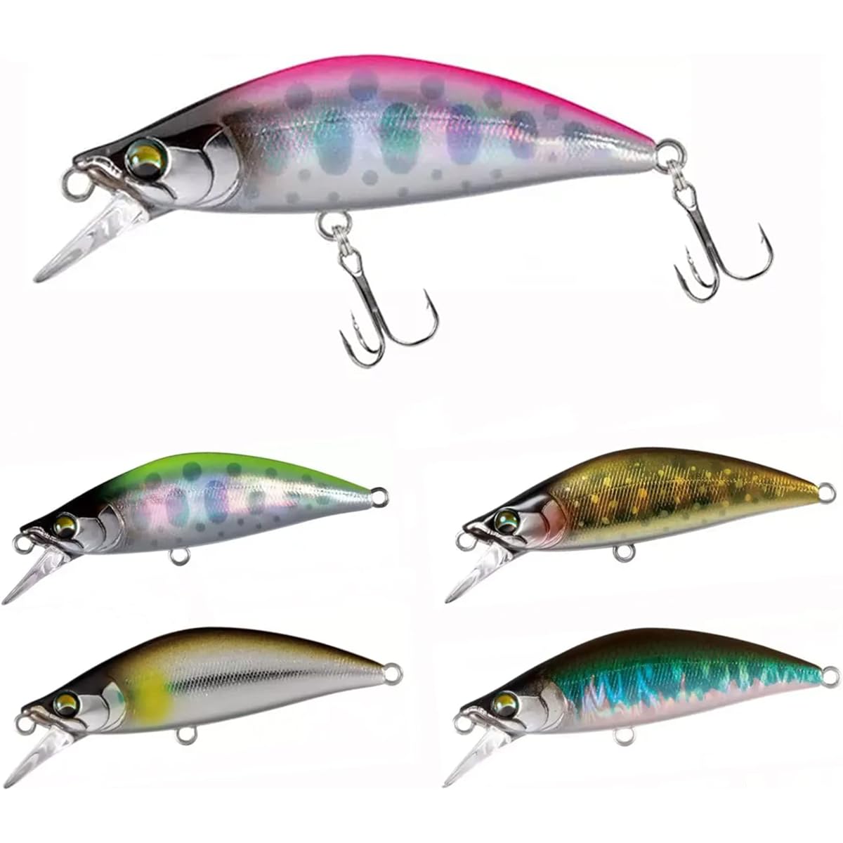 [PB Lure] Mountain Stream Minnow 50mm 5g 5 Color Set Mountain Stream Mainstream Ideal for Native Trout