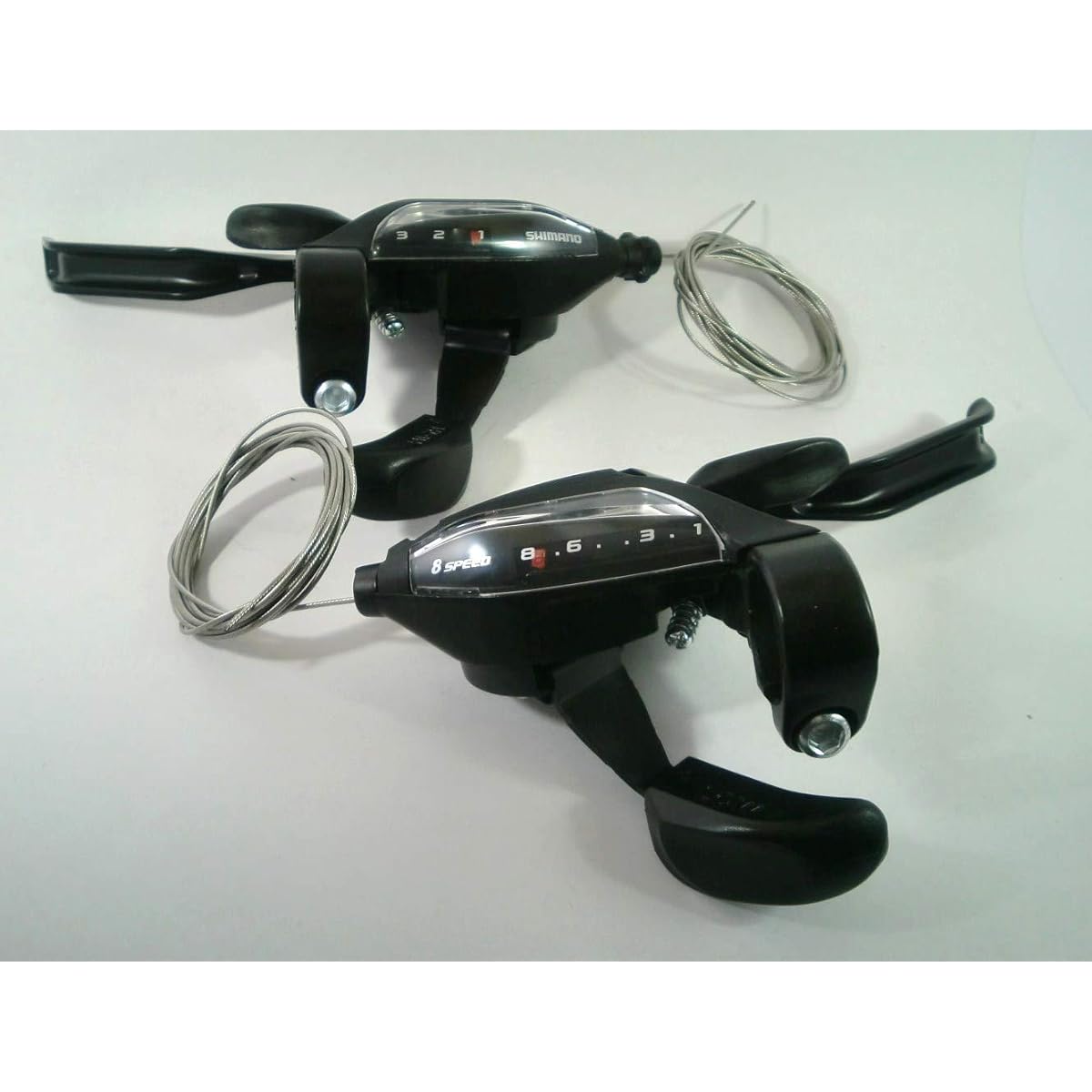 Shimano ST-EF500L4/8R4 Brake/Shift Lever 3x8speed 4 Finger 961 (V, Disc, Caliper, Cantilever Brake Shared) Black Left and Right Set