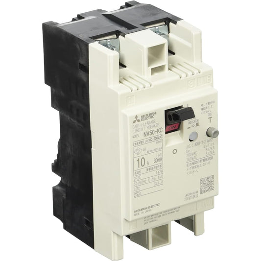 Mitsubishi Electric Earth Leakage Breaker KC Series For Distribution Boards and Control Panels JIS Agreement Type NV50-KC 2P 10A 100-200V 30MA