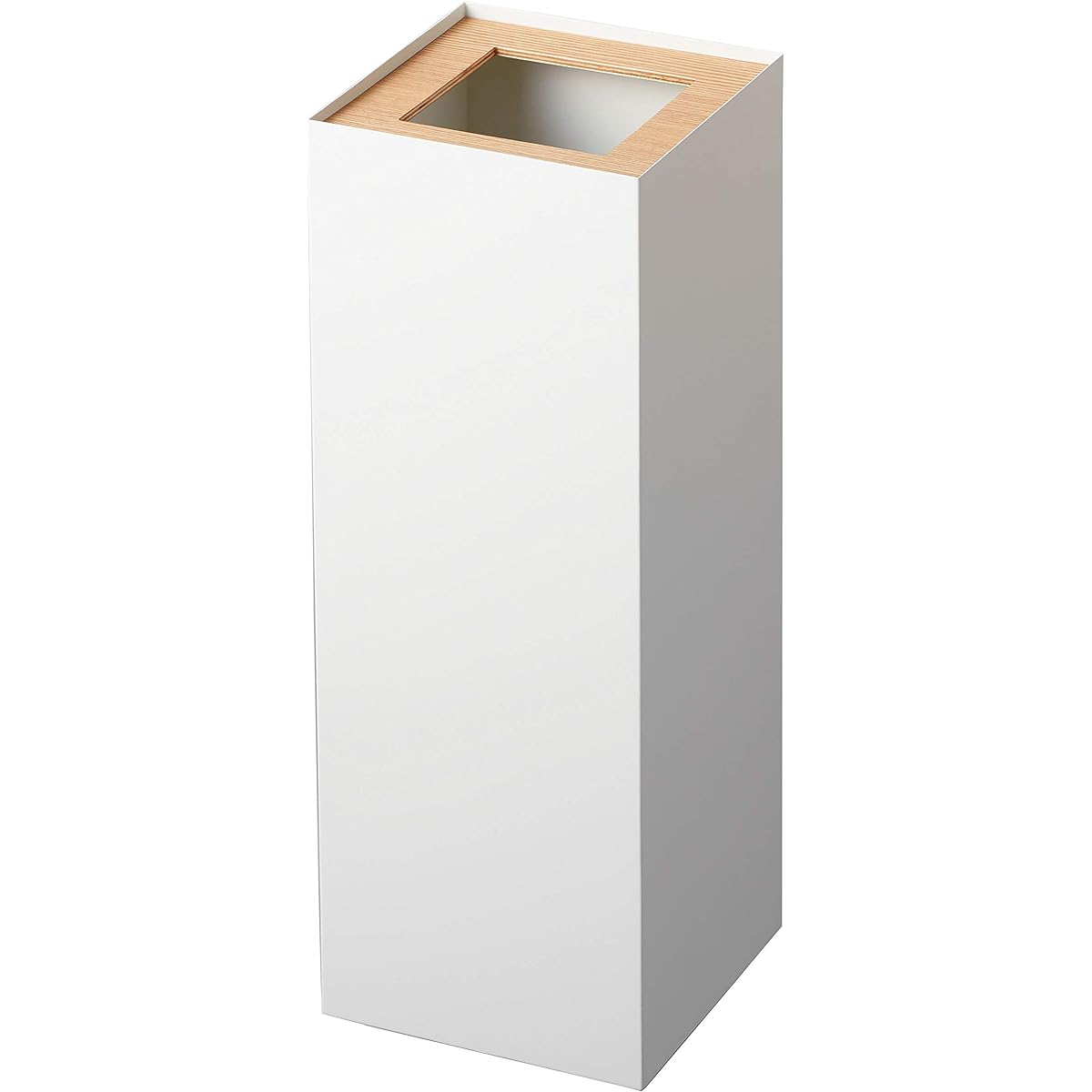 Yamazaki Jitsugyo Trash Can Square Long Natural Approx. W22XD22XH60cm RIN Trash Can Dust Box Slim 4531