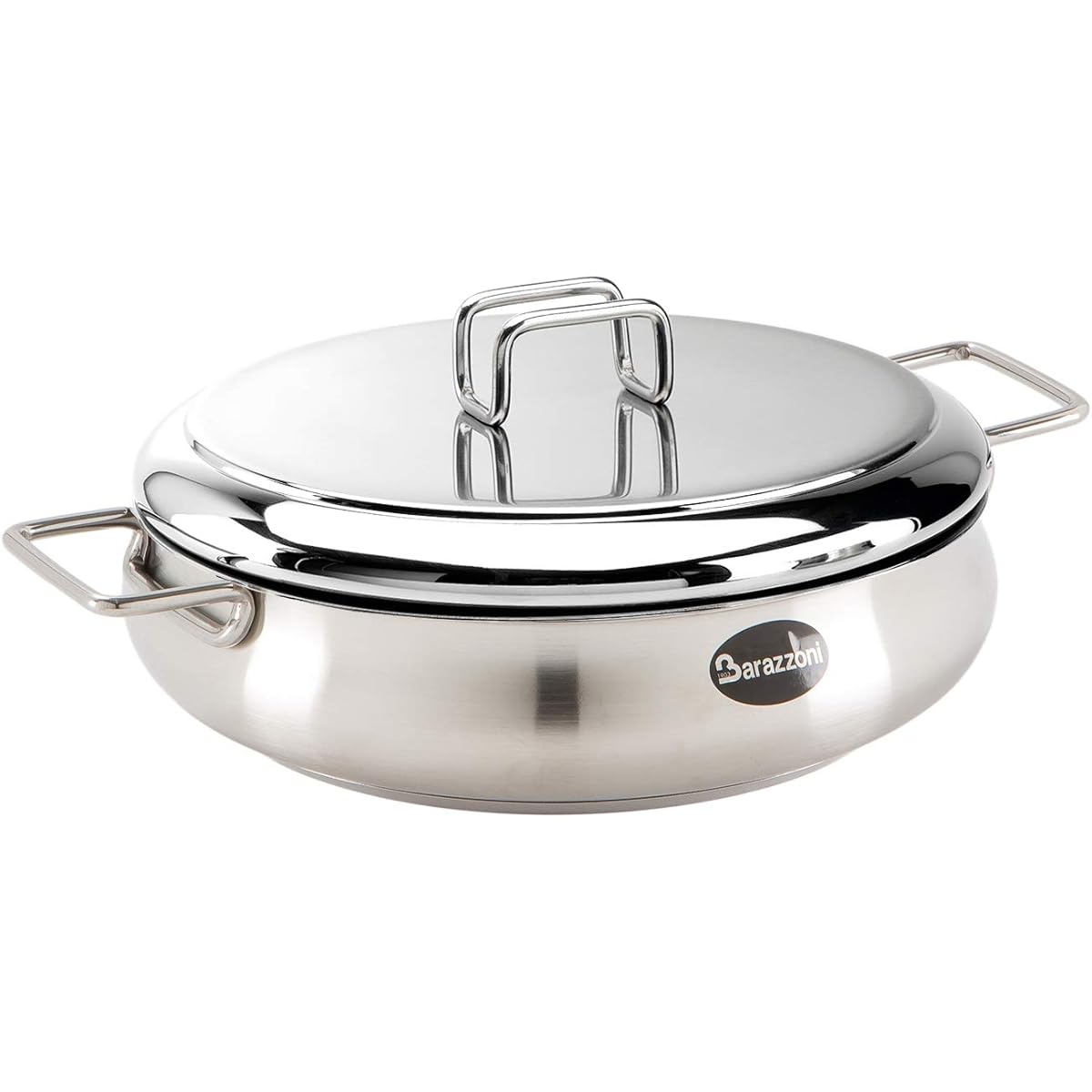 Barazzoni Low Casserole with Lid 26cm TUMMY Stainless Steel