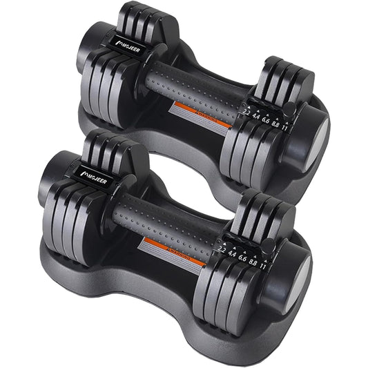 Adjustable dumbbell 11kg/25kg Adjustable dumbbell set of 2 2.2~11kg/2.5~25kg 5/6 step adjustment Weight adjustment in 1 second Quick dumbbell muscle training DT