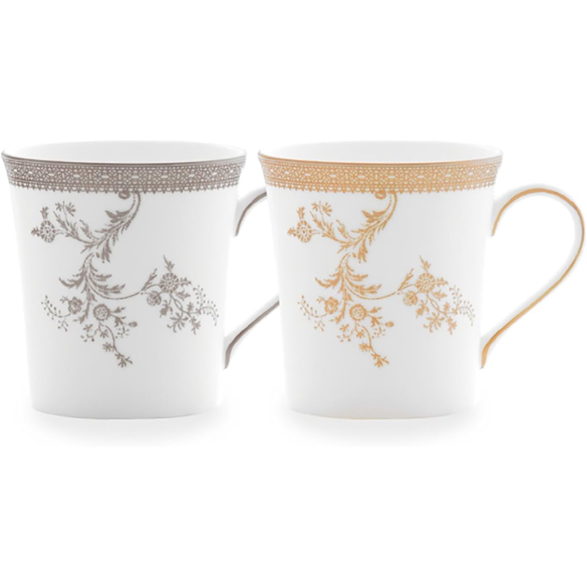 [Regular Imported Product] Wedgwood Vera Wang Vera Lace Pair Mug Platinum Gold Approx. 300ml Wedding Gift 1053578