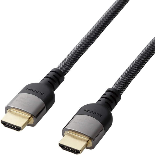 ELECOM HDMI Cable 2m Premium 4K 2K (60P) UltraHD 3D Full HD Nylon Mesh Cable Specifications Metal Shell Connector Black DH-HDP14E20BK