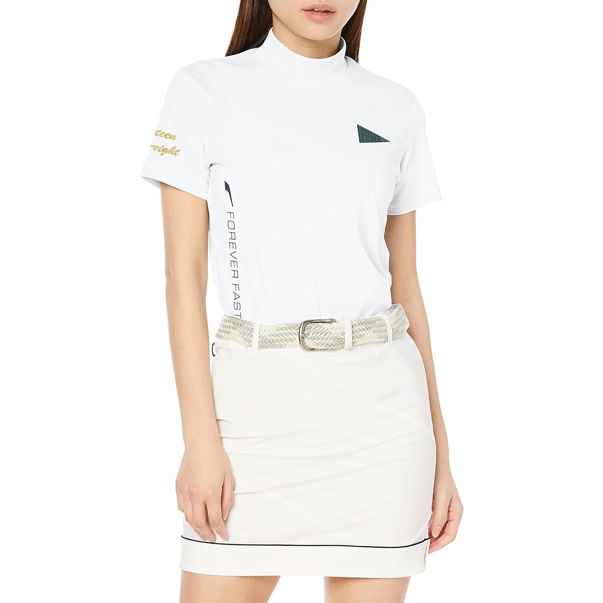 [PUMA] Women's Golf Shirt [PUMA GOLF] Women's Tour Short Sleeve Mock Neck/622445 [Model worn by Puma golf contract professionals]