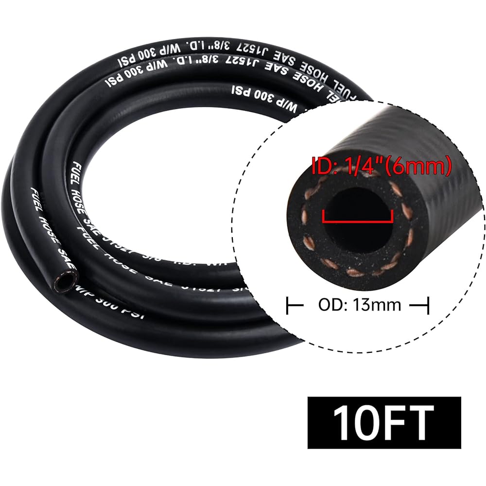 EVIL ENERGY 1/4 Fuel Line Horse Marine Lover 10 Feet Type A1-15 SAE J1527