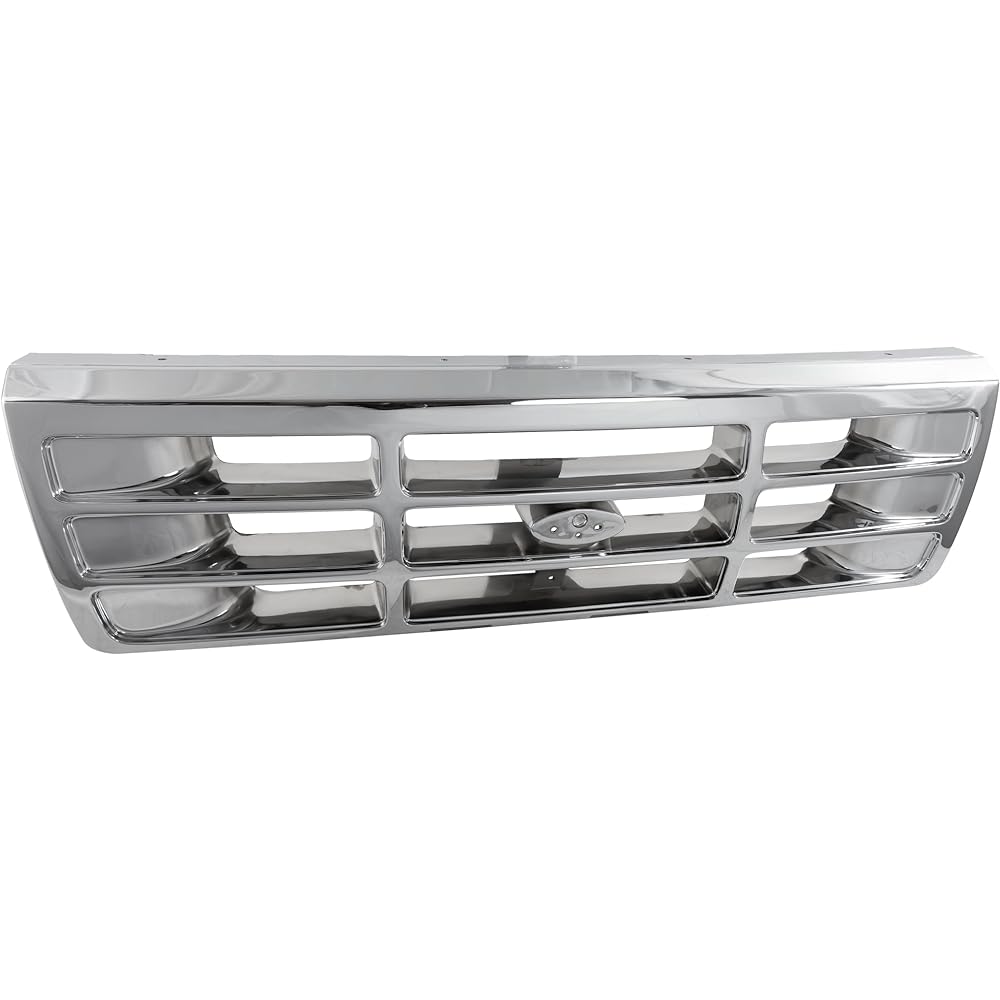 Evan Fisher EVA17772011239 GRILLE Ford F Series 92 - 97 Plastic Chrome Shell W /Gray Insert Replaces PartsLink # FO1200173