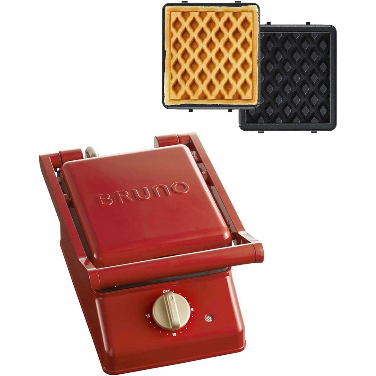 BRUNO Grill Sand Maker Single Waffle Plate Set Red BOE083