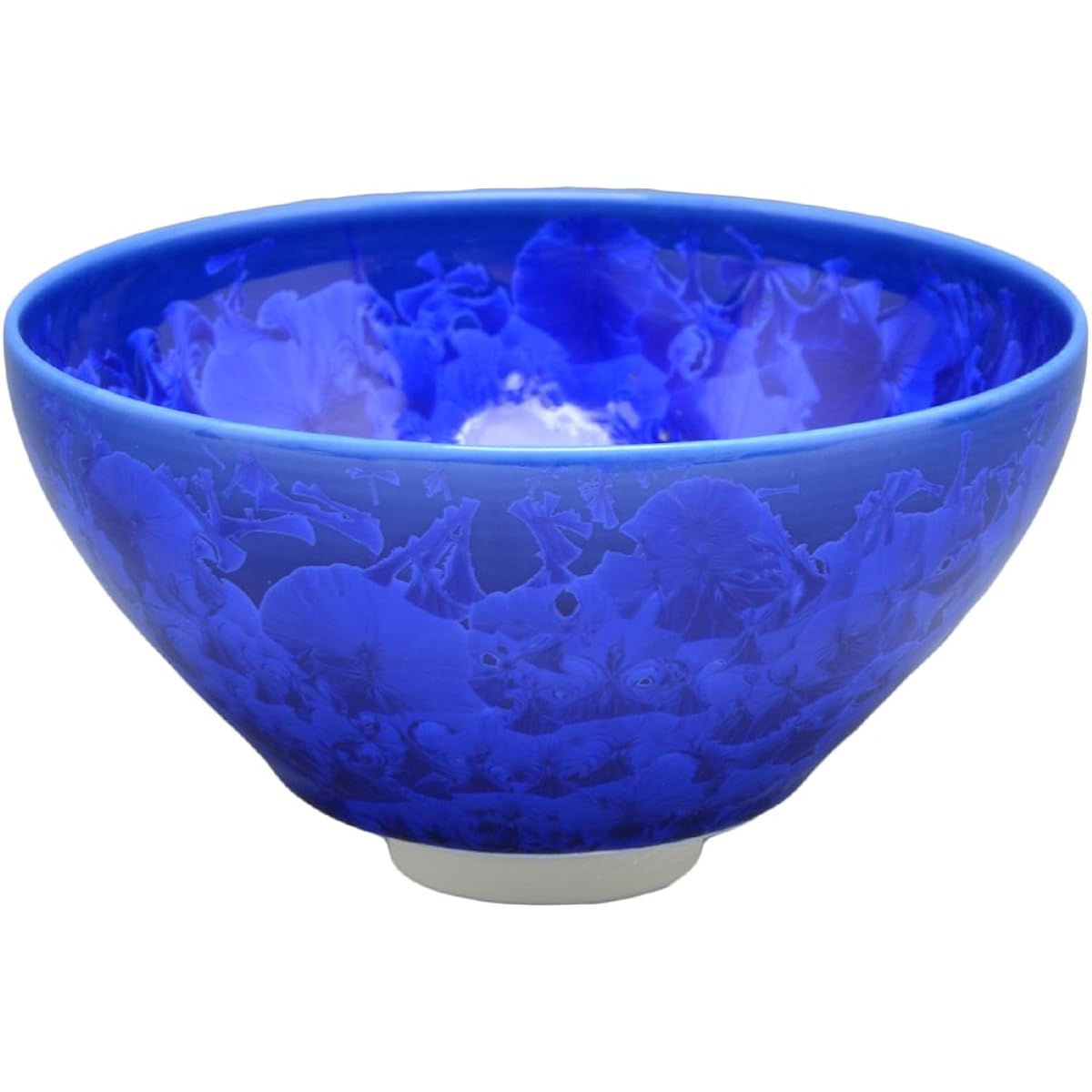 Kyoto ware, Kiyomizu ware, pottery kiln, matcha bowl, flower crystal (lazuli) KTA536