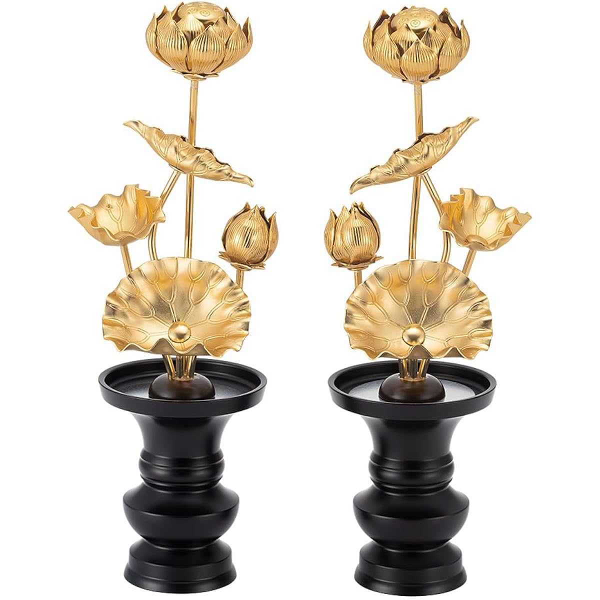 Buddhist altar shop Takita Shoten Everlasting flower with flower stand 4 cm (pair) Total height 21.5cm Buddhist altar fittings/Jouka Made in Japan Certificate included