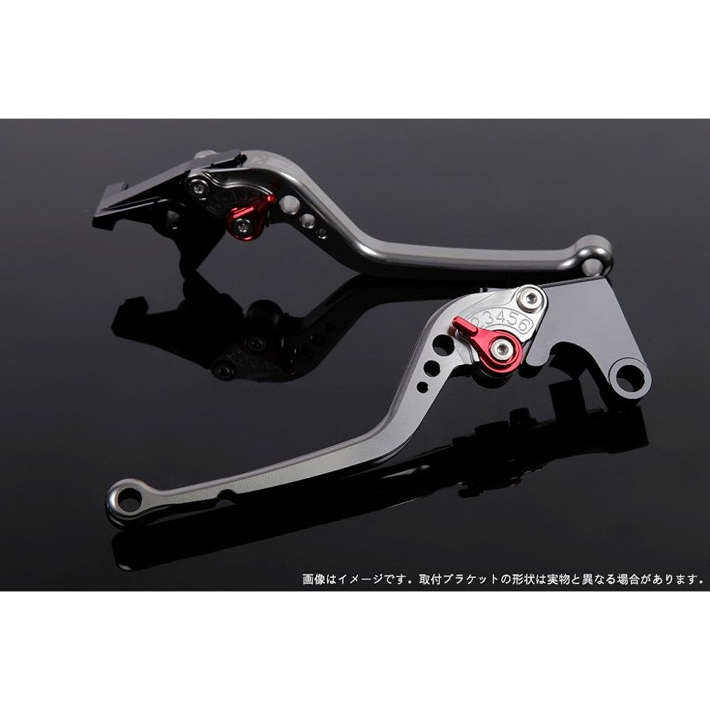SSK Long Adjust Lever Clutch & Brake Set Lever Body: Titanium Adjust: Red NINJA H2/H2R KA0406708-RD