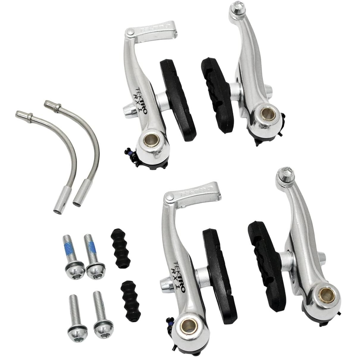 TEKTRO RX1 Mini-V Brake Cyclocross Brake Set (Front+Rear), Silver, MH2653