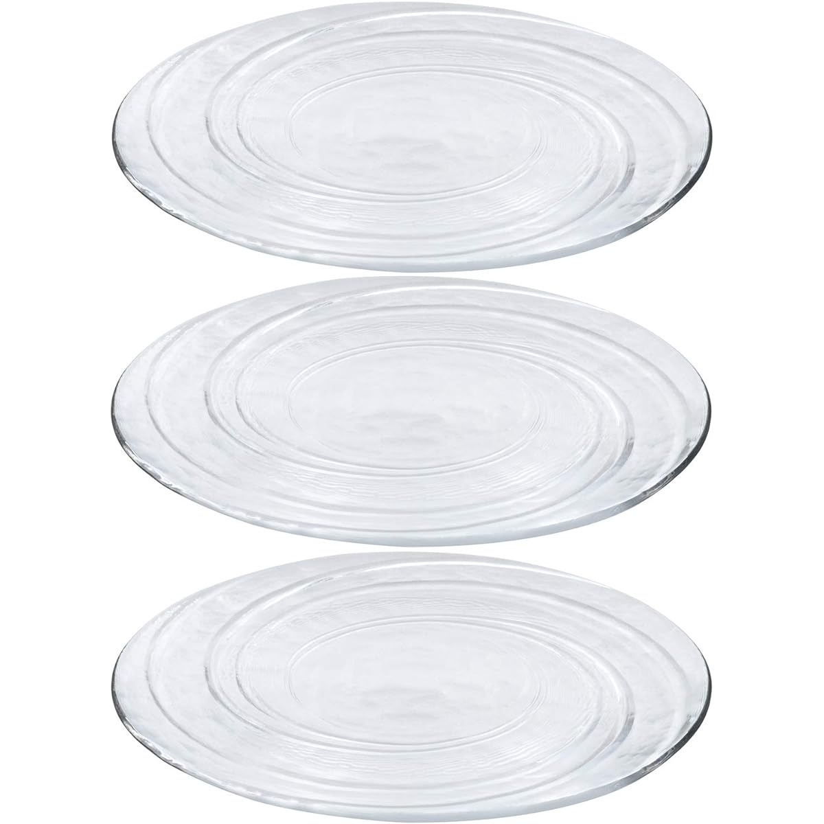 Toyo Sasaki Glass Medium Plate Meteor Plate 240 Approx. φ24 x 1.4cm 46128 Set of 3