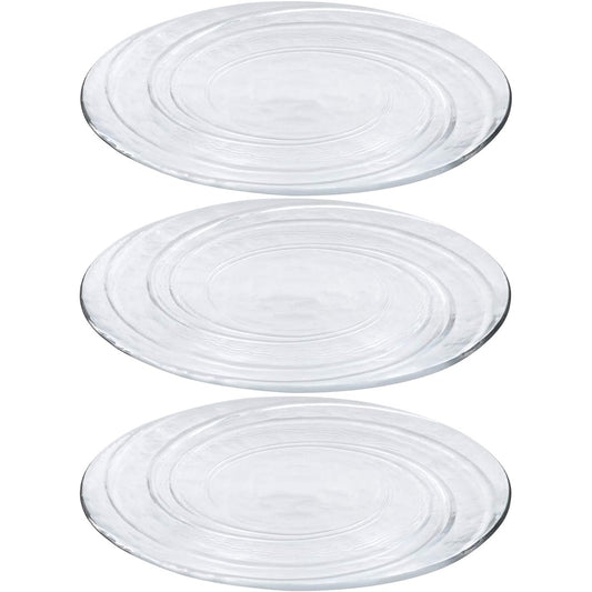 Toyo Sasaki Glass Medium Plate Meteor Plate 240 Approx. φ24 x 1.4cm 46128 Set of 3