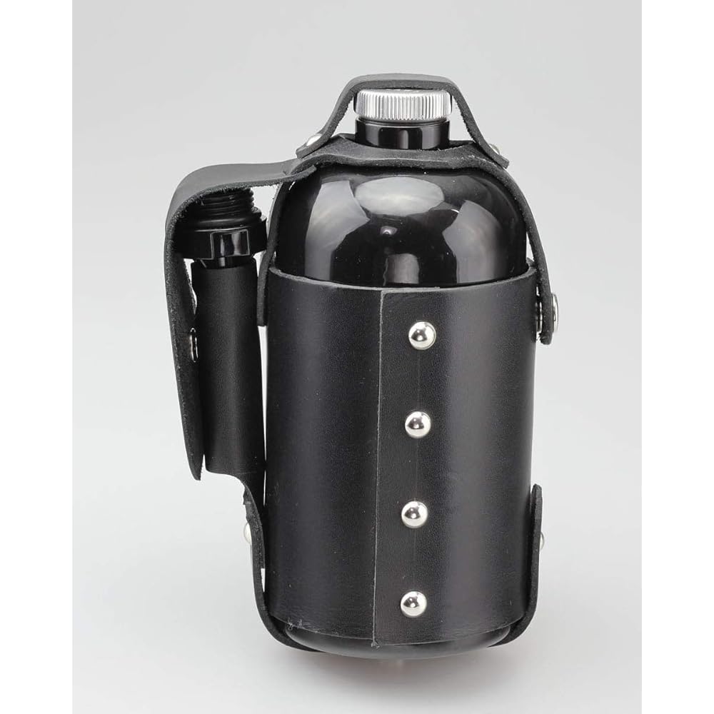 Kijima Motorcycle Gasoline Can Gasoline Bottle with Holder B09 Black Leather 900cc W90 x D90 x H198mm HD-04166