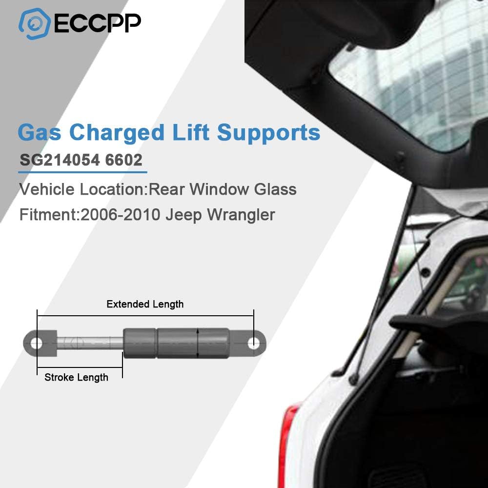 ECCPP Lift Support Rear Window glass Strut Gas Spring Shock 2007-2010 Compatible with 6602 struts for Geeprangler 2 pieces